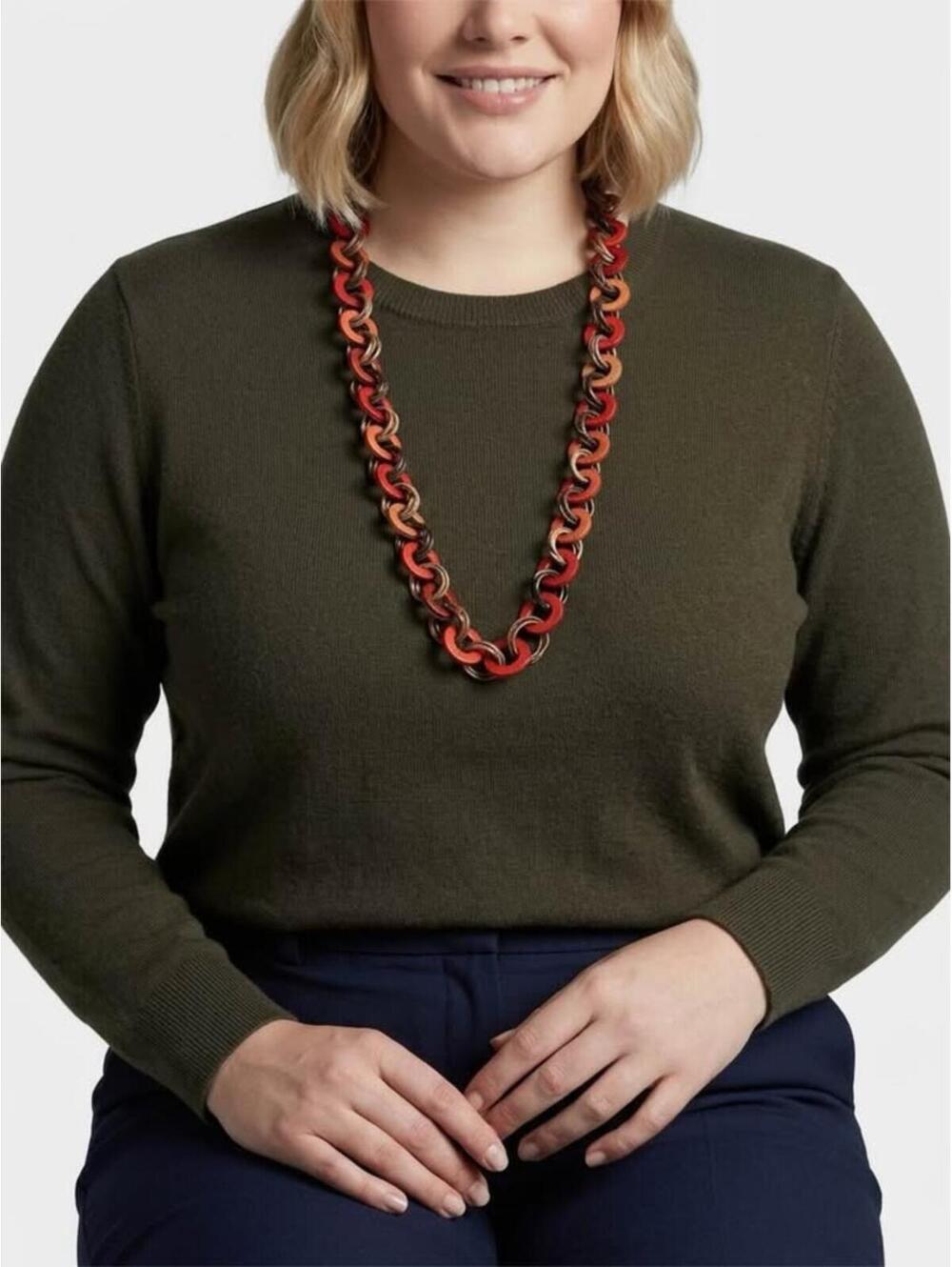 Colorful Link Necklace red and brown